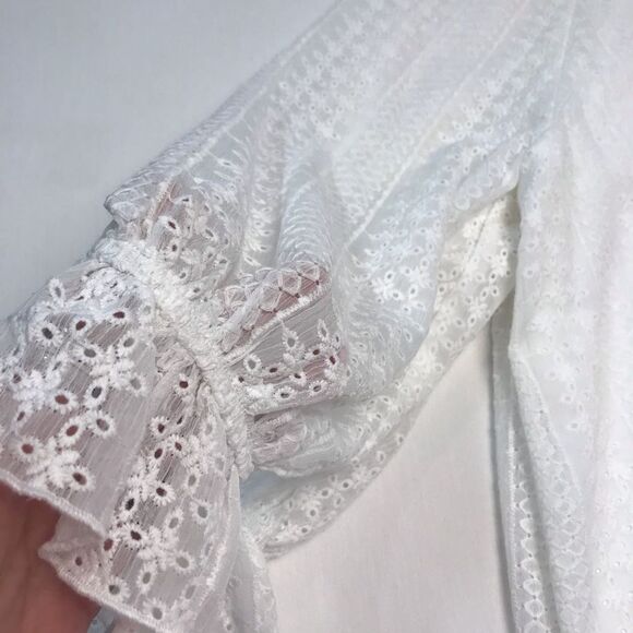 Supply & Demand White Eyelet Fairycore Top Sz M - Picture 8 of 14